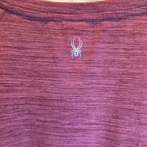 Spyder Active Shirt Long Sleeve Tee Womens Sz XL Red Heather Athletic - Picture 9 of 14